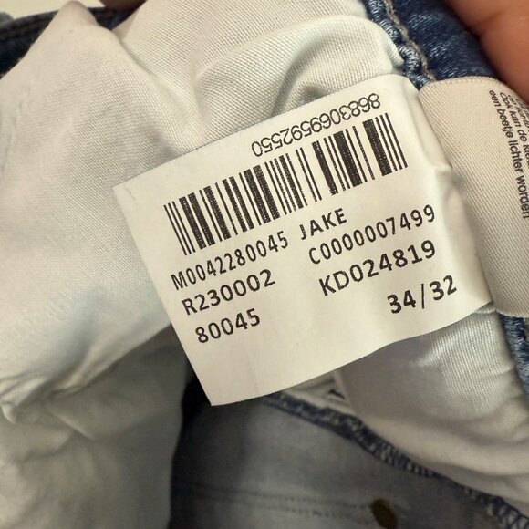 Mavi Jake Slim Leg Stretch Athletic Medium Wash Jeans Mens Size 34 X 32 NEW - Picture 4 of 6